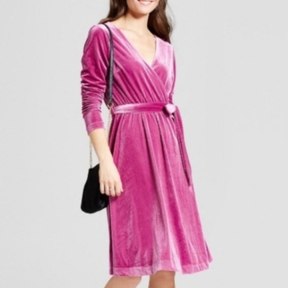 Mossimo Supply Co. Dresses & Skirts - Mossimo Ribbed Velvet Faux Wrap Dress